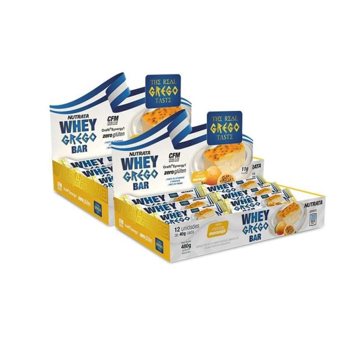 2 Cx Barra Whey Grego Bar - 12 Unidades de 40g - Nutrata Promoção (0)