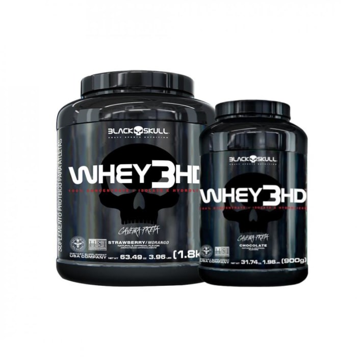 Whey 3hd pote 1,8kg + pote 900g - Black Skull (0)